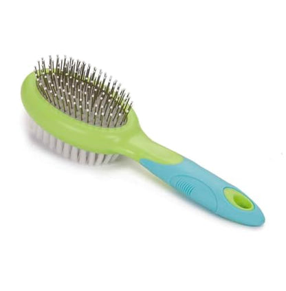 Dog and Cat Professional Oval Grooming Pin Brushes Choose Size Style and Type All Have Ergonomic Handles (9" Dual Side Soft Pin) - size: 9" Dual Side Soft Pin