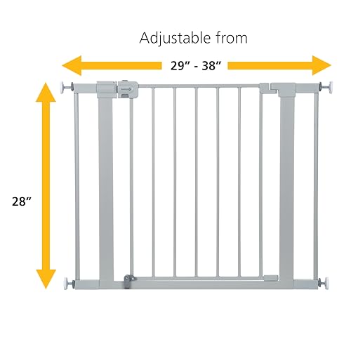 Safety 1st Walk Through Baby Gate with Door, Adjustable Pressure Mount Lift, Dog Gates, Fits 29"-38" Wide, 1-Pack, Gray - color: Gray, size: 1-Pack