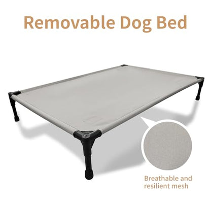 Elevated Cooling Dog Bed, Orthopedic Pet Bed for Extra Large Dogs, Removable Washable Cover, Indoor & Outdoor Raised Pet Cot with Breathable Mesh, Size: 49"*33"*9" - size: X-Large