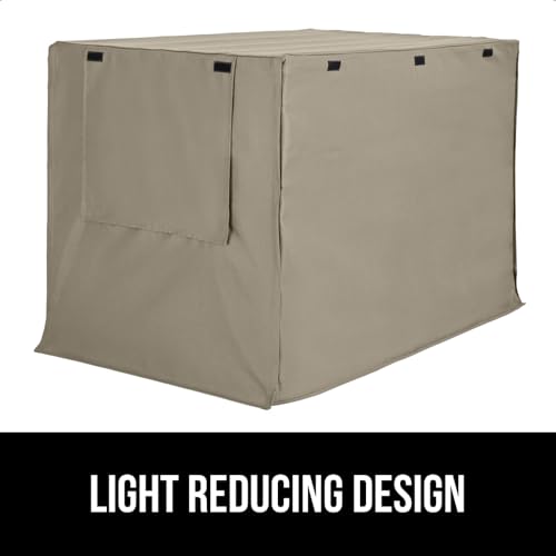 GORILLA GRIP Dog Crate Covers Compatible with Amazon Basics Dog Crates, All Sides Open, Privacy Cover Fits 24" Wire Kennel, Breathable Mesh Windows, Light Reducing Puppy Training Cage Topper, Taupe - color: Light Taupe, size: 24" X 18" X 20"