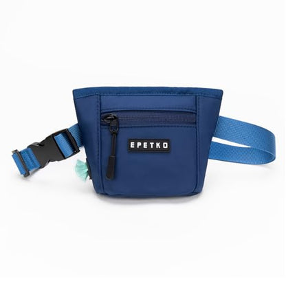 Dog Treat Pouch, Powerful Magnet Closure Device Dog Training Treat Bag Large Capacity Pet Treat Pouch with Poop Bag Dispenser Treat Bag for Dog Training with Metal Waistband Clip (Deep Blue) - color: Deep Blue