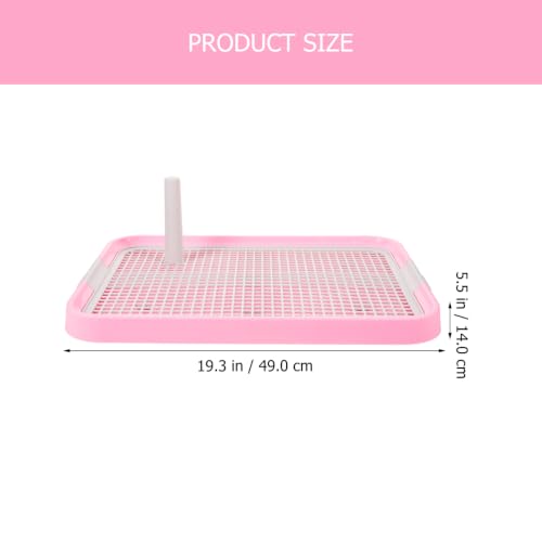Kisangel Plastic Dog Toilet Potty Tray with Detachable Anti-Slip Mesh, Indoor Puppy Pee Station for Small & Medium Dogs, Pet Toilet for Home Office Kitchen & Bathroom - color: Pink