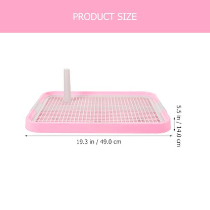 Kisangel Plastic Dog Toilet Potty Tray with Detachable Anti-Slip Mesh, Indoor Puppy Pee Station for Small & Medium Dogs, Pet Toilet for Home Office Kitchen & Bathroom - color: Pink