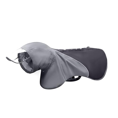 Slip-On Dog Rain Poncho, Quick&Easy to Wear Dog Raincoat, Unrestricted, Super Lightweight&Waterproof Rain Jacket for All Breeds, Adjustable and Reflective (Grey, 3XL) - color: Grey, size: 3XL