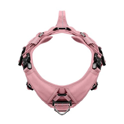 ICEFANG GN8 Tactical Dog Harness for Small Sized Dogs,Full Metal Buckles,Reflective in Training Walking K9 Dog Vest,No-Pull Front Leash Clip,Adjustable Pet Harness (Pink, S (Pack of 1)) - color: Pink, size: Small (Pack of 1)