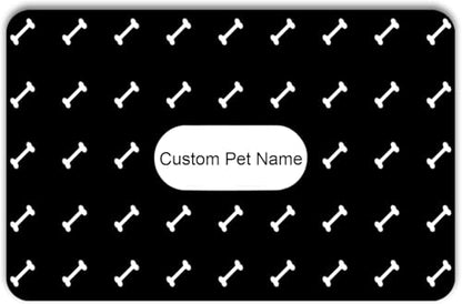 Personalized Dog & Cat Food Mat with Name | Waterproof PU Pet Bowl Mat | Non-Slip Rubber Bottom | Easy Clean | 3 Sizes (24"×16", 30"×20", 36"×24") (Dot) - color: Bone