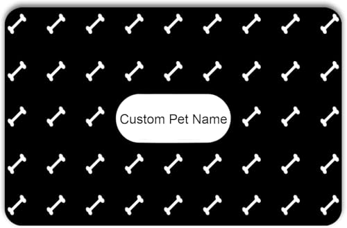 Personalized Dog & Cat Food Mat with Name | Waterproof PU Pet Bowl Mat | Non-Slip Rubber Bottom | Easy Clean | 3 Sizes (24"×16", 30"×20", 36"×24") (Dot) - color: Bone