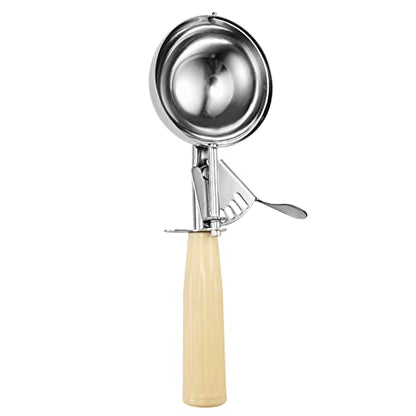 Saebye Portion Scoop - #6 (5.3 oz) - Disher, Food Scoop, Cupcake Scoop, Muffin Scoops - Portion Control - 18/8 Stainless Steel, Ivory Handle - size: #6 / 5.3 oz