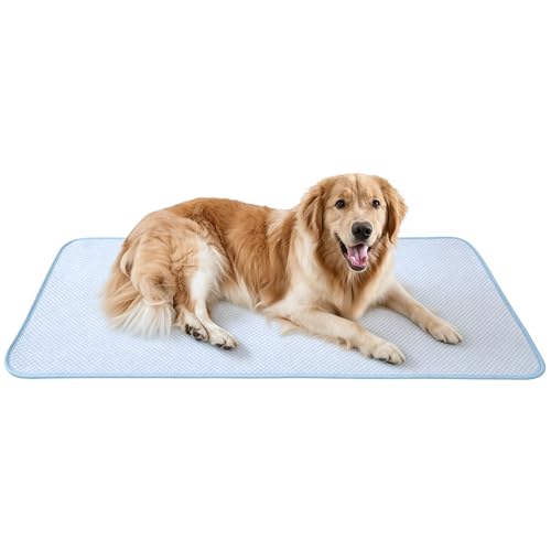 petfelix FrostEase Dog Cooling Mat, Cooling Dog Bed and Cooling Pad for Dog with Qmax 0.4 Yarn, Breathable 3D Airflow Layers, Machine Washable Non Slip Base for Pets, Blue, XL, 48"*28" - size: XL-48"*28"