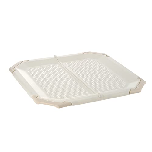Richell PAW TRAX Potty Pad Holder in Light Beige & Ivory Potty Training Tray for Dogs|Dog and Puppy Pad Holder - Anti-Tearing/Anti-Ripping - Durable Plastic for Potty Training Puppies and Senior Dogs