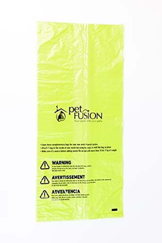 PetFusion Replacement Waste Bags, Litter and Outdoor Disposal, Leakproof | Holds over ten pounds without tearing, fits indoor and yard use, works well for cats and dogs alike every day, vet approved - style: Waste Bags