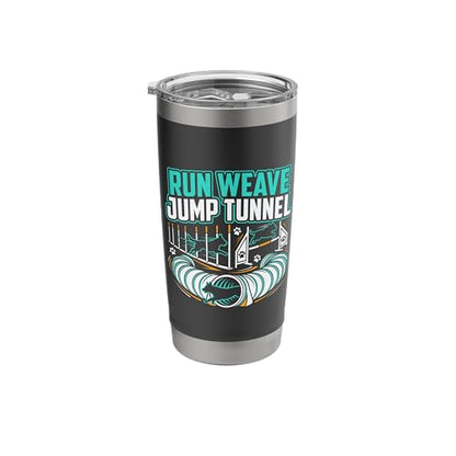 Run Weave Jump Tunnel Dog Agility Stainless Steel Insulated Tumbler - color: Black