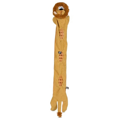 Smithsonian Longamals Lion Plush Dog Toy – 40" Crinkle & Squeaky, Stuffing-Free Interactive Tug Toy for Medium & Large Dogs - color: Lion, size: 40"