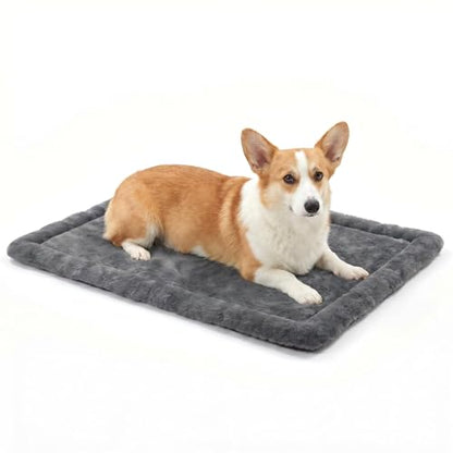 Dog Bed for Crate, Leak-Proof Soft Plush Dog Crate Bed for Dogs & Cats, Machine Washable Dog Bed Mats, Dog Pad for Crates, Travel & Home (Gray, 29"x21"x2") - size: 29"x21"x2"