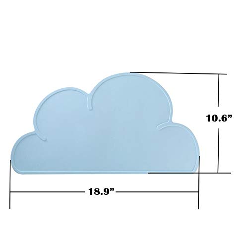 Love Dream Silicone Pet Feeding Food Mat Dog Cat Placemat Mat with Raised Edge, Anti-Slip Waterproof Pet Bowl Mats Pet Food Tray (Blue) - color: Blue