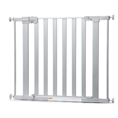 Safety 1st Walk Through Baby Gate with Door, Adjustable Pressure Mount Lift, Dog Gates, Fits 29"-38" Wide, 1-Pack, Silver - color: Silver, size: 1-Pack