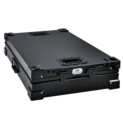 K9 Kennel Boss Aluminum Collapsible Dog Crate, Heavy Duty Folding Kennel - Small (Black) - color: Black, size: 30.6"L x 22.8"W x 25.7"H
