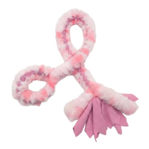 Baba&Nana Braided Fleece Dog Tug Toy, Assorted Colors Dog Rope Toy, Interactive Tug of War Dog Toy for Large & Medium & Agility Dogs! (Pink/Faux Fur) - color: Pink/Faux Fur
