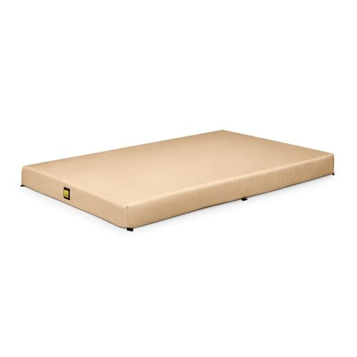K9 Ballistics Tough Ripstop Orthopedic Crate Bed - Durable Kennel Pad with Washable Cover for Large Dogs, 41 x 27 fits 42” Wire Crate, Tan - color: Tan, size: Large (41" L x27" W x 3" H)