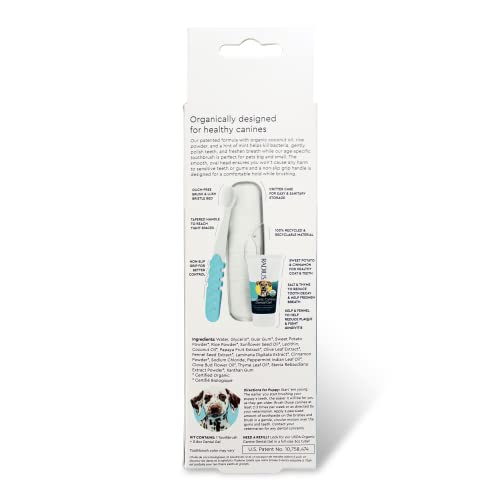 RADIUS USDA Organic Dental Solutions Puppy Kit 2 Units, Kit Includes 1 Dog Toothbrush & 1 0.8oz Toothpaste, Ultra Soft Bristle & Non Toxic Toothpaste for Dogs, Designed to Clean Teeth, Xylitol Free - style: Puppy - Pack of 2