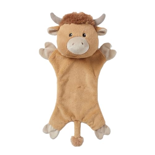 Fuzzl Harry Highland Cow Crinkle & Squeak Dog Toy – Low Mess Minimal Stuffing Plush Puppy Toy – Interactive Soft Squeaky Dog Toy for Small to Medium Dogs - style: Highland Cow