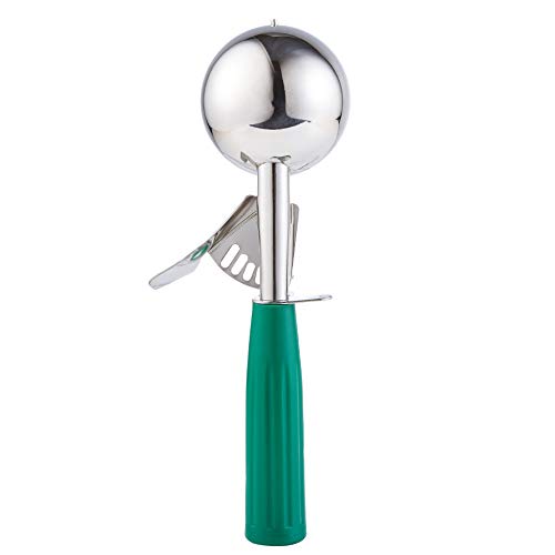 Saebye 2.7 OZ Scoop - #12 (1/3 Cup) - Disher, Ice Cream Soop, Cookie Scoop - Portion Control - 18/8 Stainless Steel, Green Handle, For Cookie, Ice Cream, Meatball, Muffin, Cupcake, Vegetable Salad - size: #12/ 2.7 oz