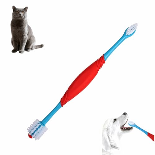 Dog Toothbrush, 360° & Double-Headed Dog Dental Care Kit for Small & Large Dogs, Pet Finger Toothbrush & Toothbrush Set for Effective Plaque Removal, Clean Teeth, Fresh Breath, and Gum Health