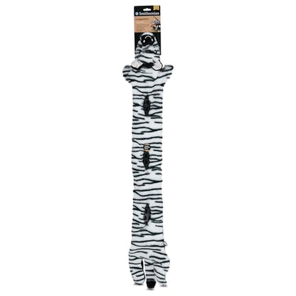 Smithsonian Longamals Zebra Plush Dog Toy – 40" Crinkle & Squeaky, Stuffing-Free Interactive Tug Toy for Medium & Large Dogs - color: Zebra, size: 40"