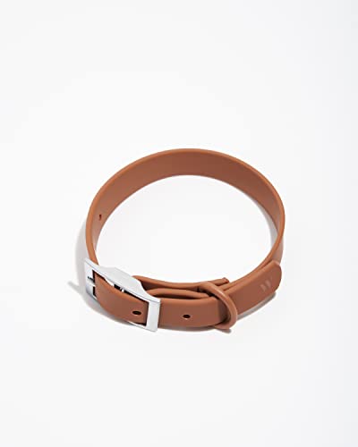 Wild One Dog Collar, Easy-Clean, All Weather Flex-Poly Strap with Metal, Durable, Dirt and Odor Resistant (Cocoa, S) - color: Cocoa, size: S