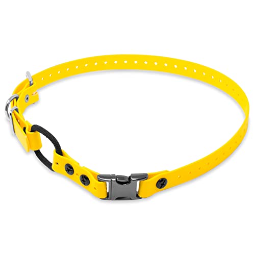 E-Collar Educator 1" Biothane Collar Strap for ET-800 & UL-1200, Yellow | Fits FE-580, ET-800 & UL-1200 Receivers Only, 1" Waterproof Biothane, 33" Trim-to-Fit, Yellow - color: Yellow