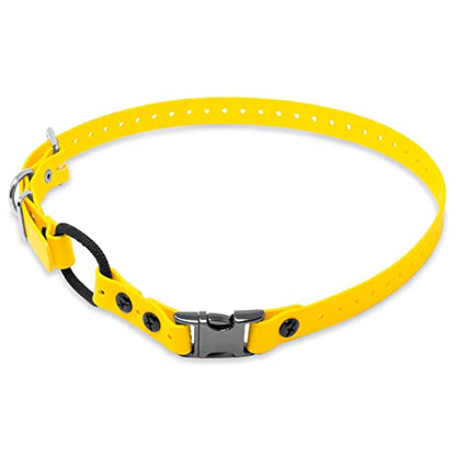 E-Collar Educator 1" Biothane Collar Strap for ET-800 & UL-1200, Yellow | Fits FE-580, ET-800 & UL-1200 Receivers Only, 1" Waterproof Biothane, 33" Trim-to-Fit, Yellow - color: Yellow