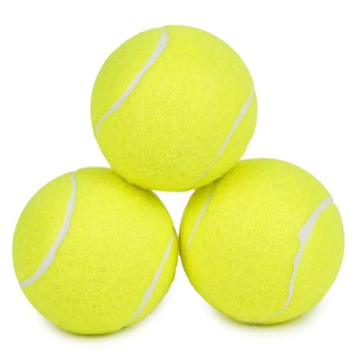 PrimePets Tennis Balls for Dogs 3 Pack 2.5”, Durable Dog Toys for Training, Fetch & Outdoor Play, Squeaky Balls for Dogs Small and Medium with High Bounce, Interactive Pet Fetch Ball - color: 3 Pack, Yellow, size: 2.5" Squeaky