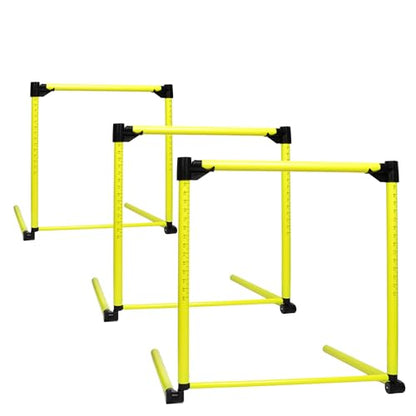 3Pcs Adjustable Height Hurdles Training Equipment, Hurdles Track and Field | Agility Speed Jumping Training Equipment for Soccer Basketball Football Dogs,Outdoor Backyard- Detachable-Green