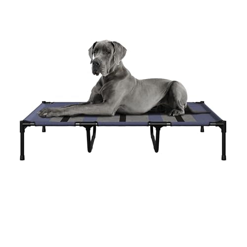 PETMAKER Elevated Dog Bed Cover - 48x36-Inch Replacement Pet Bed Cover with Mesh Panel - for Indoor/Outdoor Use - Dog Cot Not Included (Blue) - size: X-Large