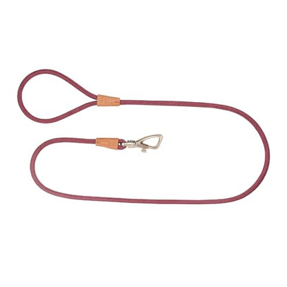 TOH Dog Rope Leash, Puppy Rope Leashes with Comfortable Padded Handle, Shiny Design, Easy to Use, Heavy Duty Dog Leash Suitable for Dogs Training Outdoor Walking, 4ft & Burundy - color: Burundy