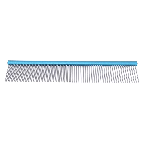 Greyhound Comb For Dogs, Metal Dog Comb Dog Combs with Rounded Ends Dog Comb Cat Comb For Removing and Knots Grooming Tool For Long Short Haired Dog (Blue 22cm/8.7in) - size: Blue 22cm/8.7in