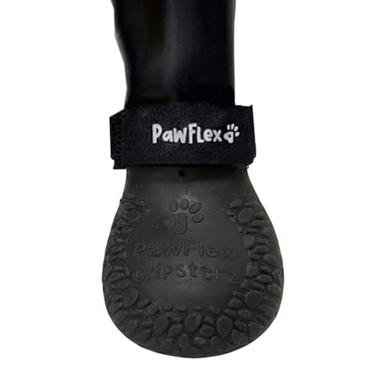 PawFlex Gripsterz All Weather Waterproof Nonslip Silicone Dog Boots. Super Stretchy Paw Protection - Dog Shoes for Hot Pavement, Snow, Ice, and Rain. Provides Traction on Slippery Surfaces - color: Black Onyx, size: XS