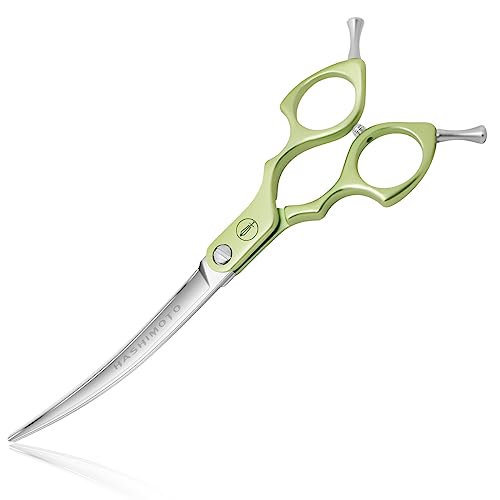 HASHIMOTO Curved Scissors for Dog Grooming, Dog Grooming Scissors Curved, Extremely Light Weight, 6.5 inch, 30 Degree of Curved Blade, Matt Surface. - size: 6.5", style: Curved (Super Lightweight)