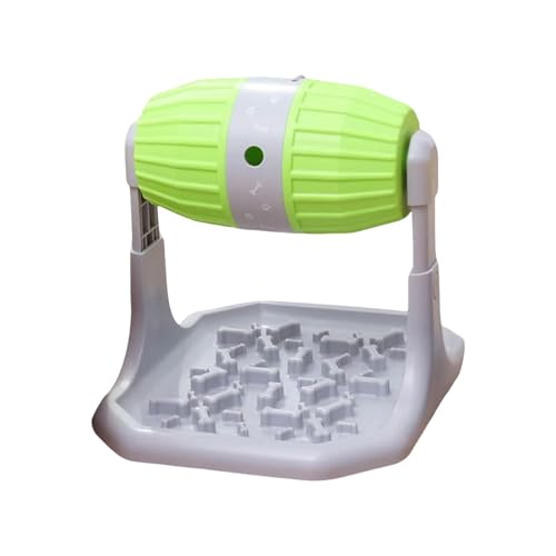 Cognitive Enrichment Rolling Dog Feeder Toy Customizable Food Opening Nonslip Base Interactive Treat Dispenser Puzzle Activity Interactive Puppy Feeder - color: Green