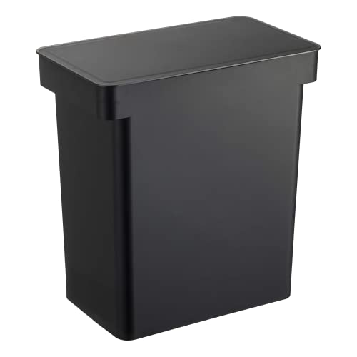 YAMAZAKI Home Tower Airtight Pet Food Storage Container - Cat And Dog Food Holder Bin With Transparent Lid And Handle - Extra Large - Polypropylene - 6.6 Gallons, 25 Liters - color: Black, size: Extra Large