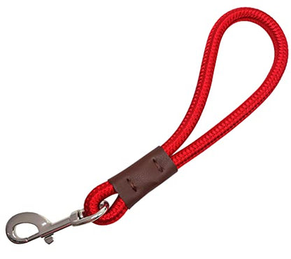 Short 12 Inch Dog Leash, 1/2" Nylon Rope Traffic Handle Lead | Strong Dog Tab Training Leash for Medium/Large/Ex-Large Dogs Outdoor Walking ( Red ) - color: Red