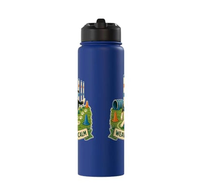WEAVE POLE CALM Dog Agility Course Stainless Steel Insulated Water Bottle - color: Royal Blue