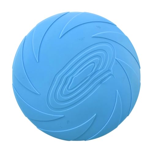 Dog Disc Toy,Chew Resistant Dog Disc for Outdoor Training Interactive Play Soft Rubber Nonslip Surfaces - color: Blue, size: 15cm/5.91inch