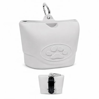 Upgraded Dog Treat Pouch with Strong Magnetic Closure - Small Silicone Training Bag, Waist-Mounted Clip & Leash Carabiner, Airtight Portable Treat Bag (Light Gray) - color: Light Gray