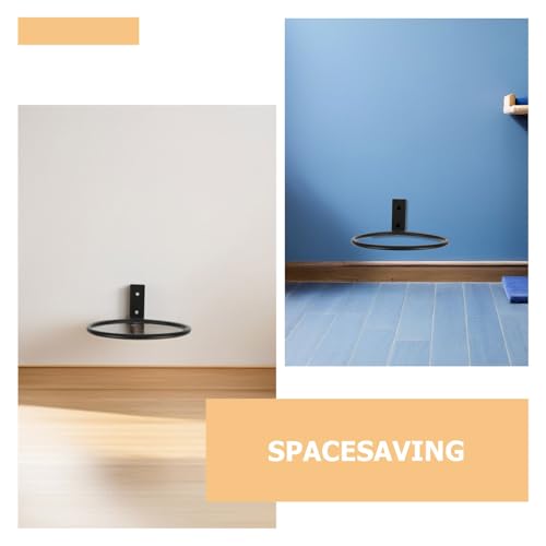 DECHOUS 2pcs Wall-Mounted Pet Feeder Bracket for Dog Bowls, 8-inch Foldable Elevated Metal Ring Holder, Space-Saving Raised Feeding Station for Indoor and Outdoor Dogs and Cats