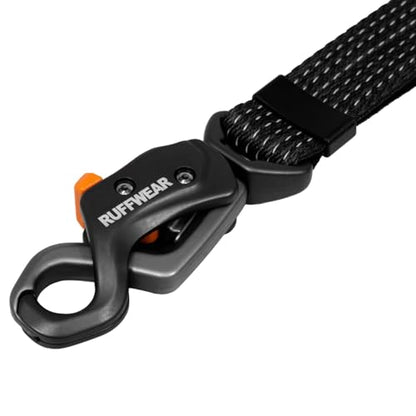 Ruffwear, Ridgeline Dog Leash, Reflective Webbing, Hands-Free/Hand-Held, Fidlock Magnetic Buckle, Swivel Auto-Locking Talon Clip, Padded Handle with Accessory Loop, Adjustable 4-6.5 ft, Obsidian Black