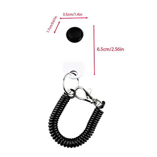 Dog Training Clicker, ABS Material Clicker with Black Long Wrist Strap and Ring, Universal for Dogs and Cats (White) - color: White