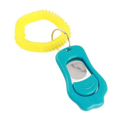 Adjustable Dog Training Clicker, 3 Gears Claw Shaped with Wrist Strap, Sky Blue - High, Medium, Mute Sound Modes, Comfortable Wear for Dogs and Cats (Blue) - color: Blue