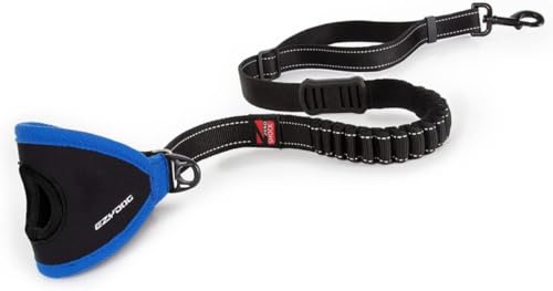 EzyDog Handy 48 Bungee Dog Leash - The Best Hands-Free Running Leash Training Lead with Superior Control and Reflective Stitching - Zero Shock Shock-Absorbing Technology (Adjustable 36” - 48”, Black) - color: Black