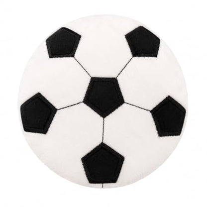 Dog Flying Disc Toy, Soft Plush Sports Ball Shaped Frisbee, Chew Resistant Squeaky Puppy Toy, Interactive Outdoor Training & Indoor Enrichment Toy (Soccer Ball) - color: Soccer Ball